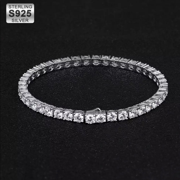 Free People Jewelry - Unisex S925 4mm White Sapphire Tennis Bracelet